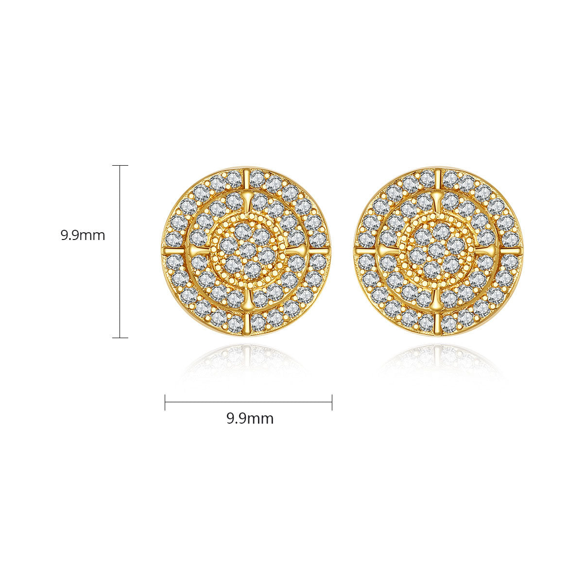 European and American men and women's earrings with copper inlaid zircon earrings