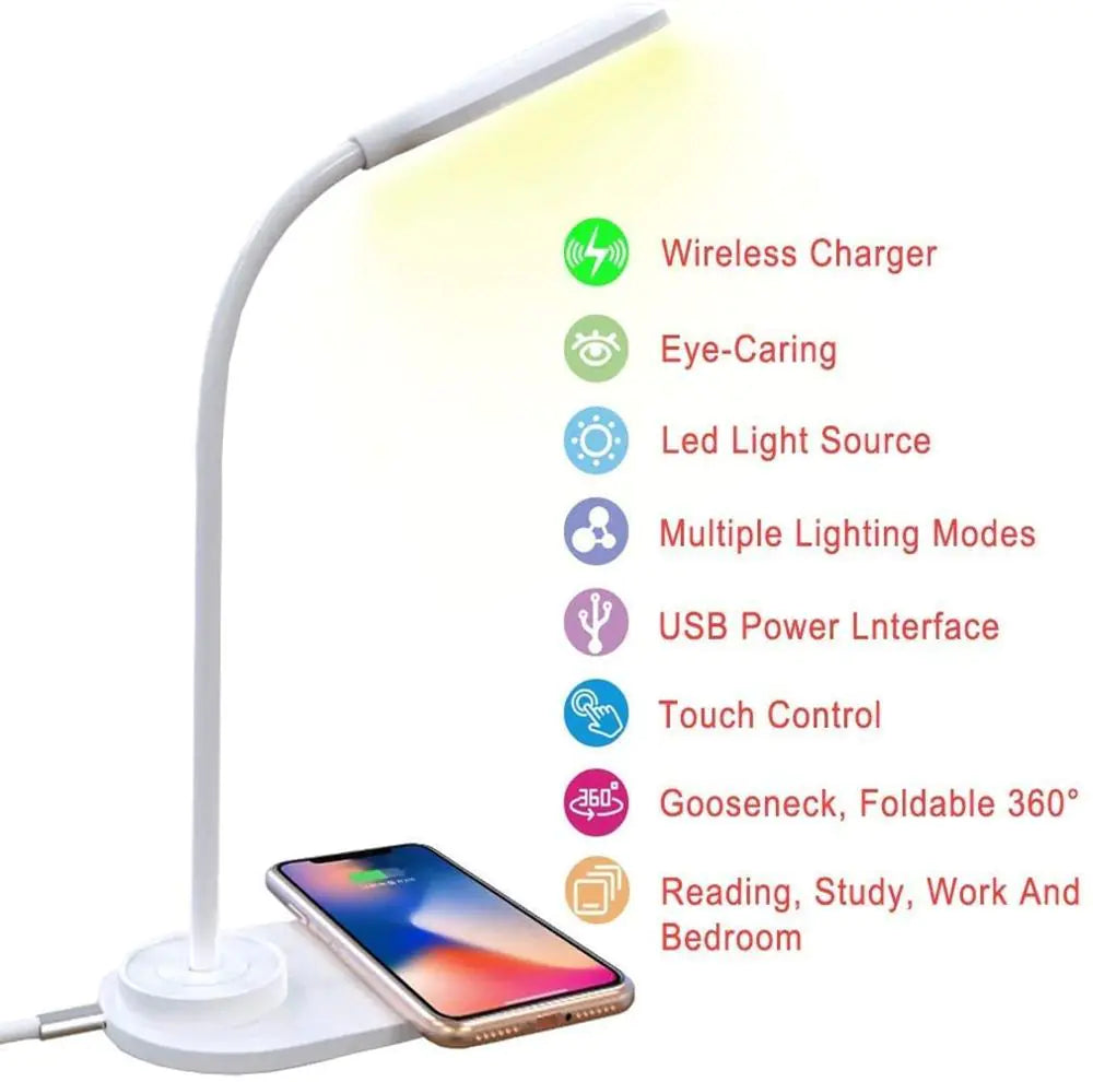 LED Desk Lamp with Wireless Charger